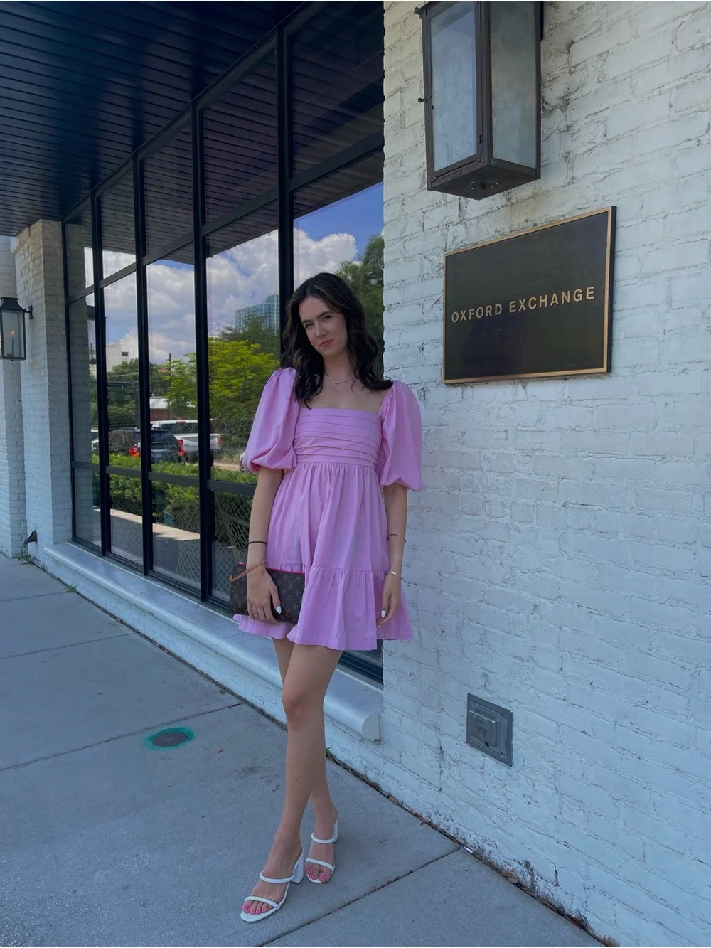 Abercrombie & Fitch Pink Puff-Sleeve Tiered Mini Dress - Picture 3 of 3